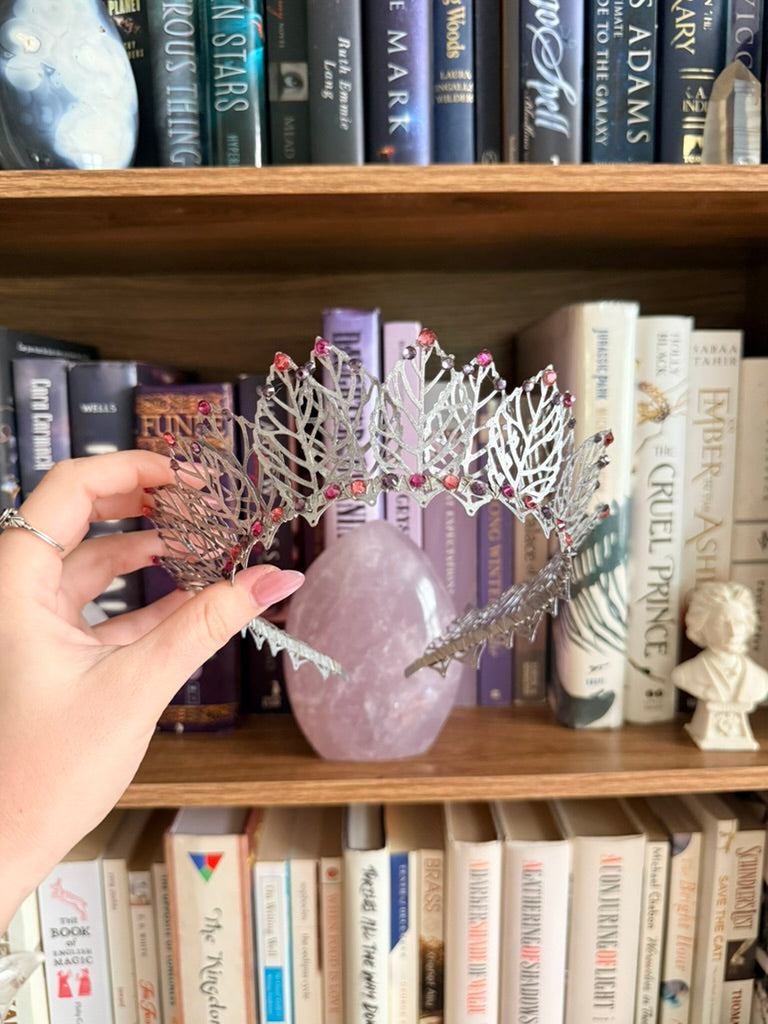 Silver + Sunset Leaf Tiara (Medium)