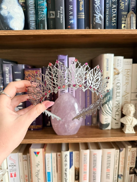 Silver + Sunset Leaf Tiara (Medium)