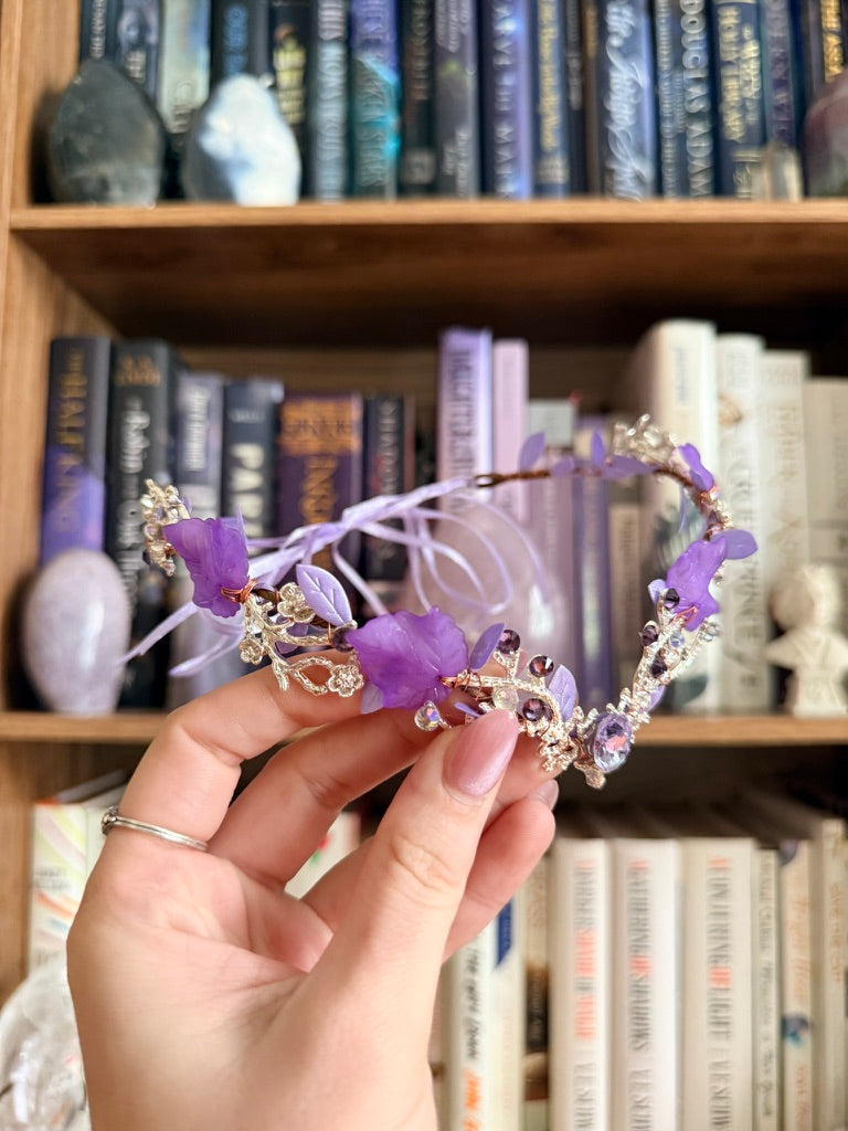Silver + Purple Stag Circlet Tiara (Medium)