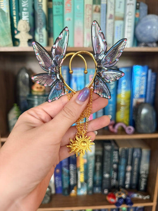 Gold + Purple Sun Fairy Wing Ear Cuffs