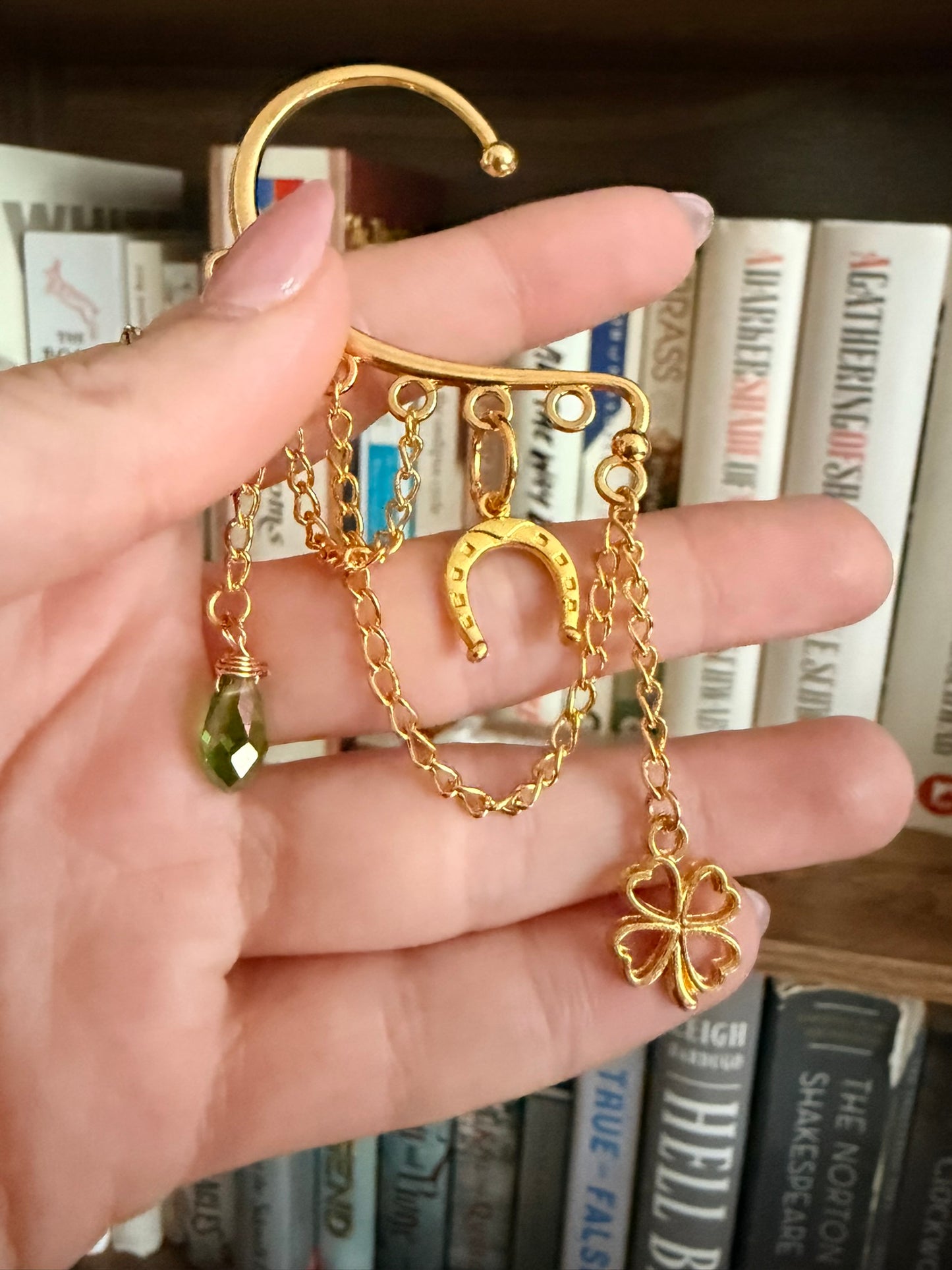 Gold + Green Good Luck Babe Ear Cuffs