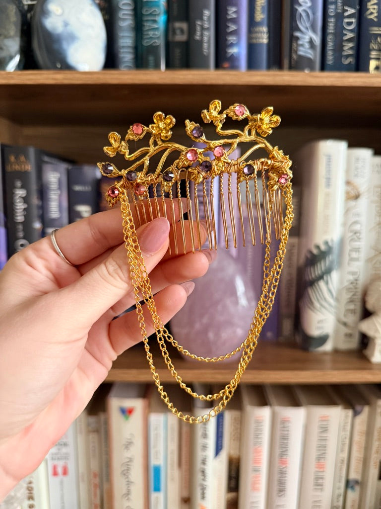 Gold + Sunset Garden Hair Comb