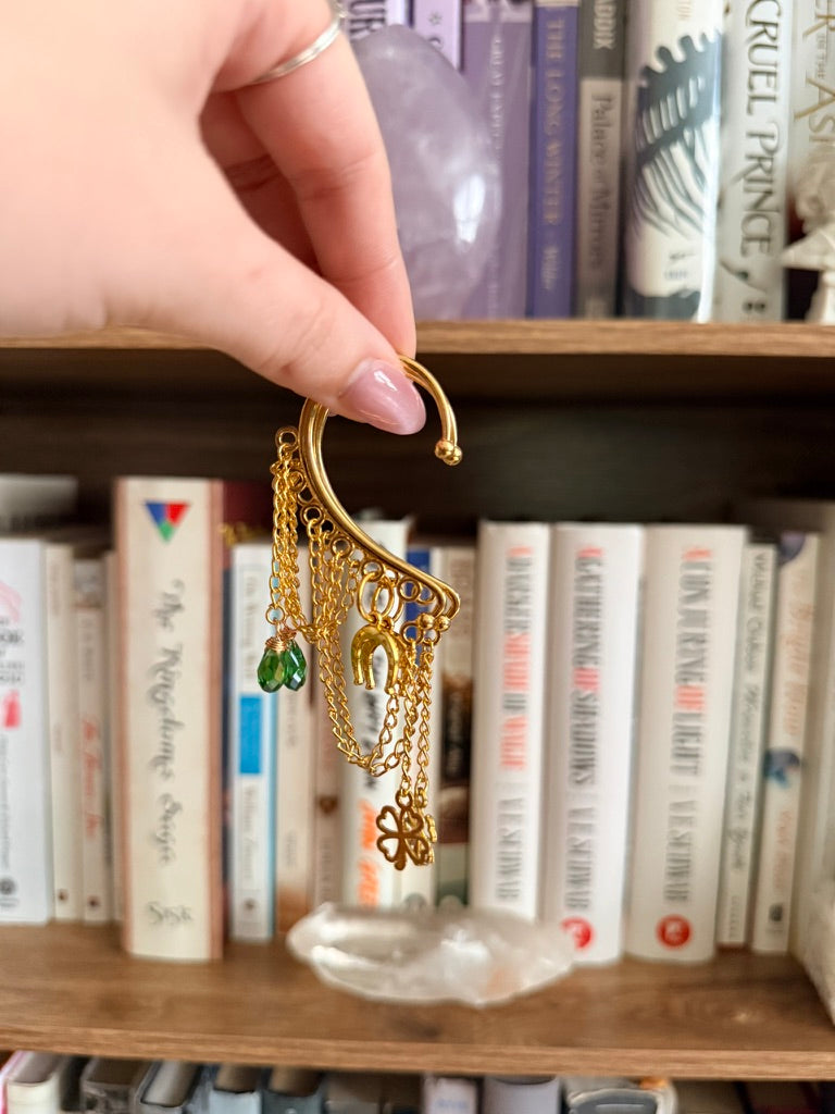 Gold + Green Good Luck Babe Ear Cuffs