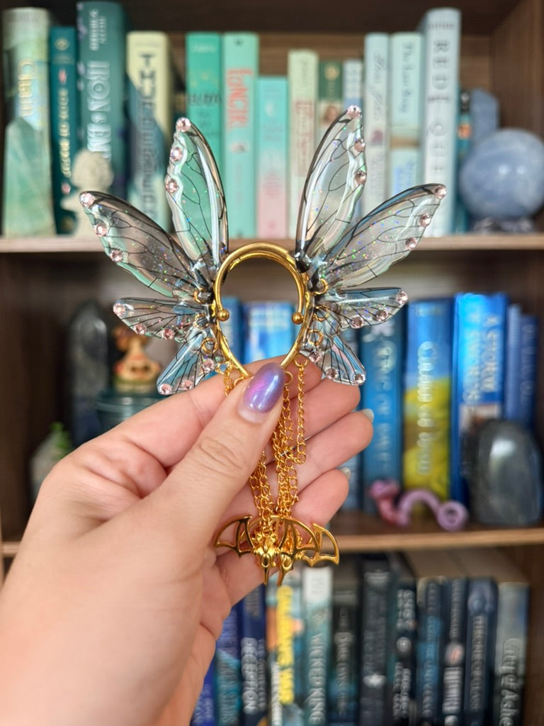 Gold + Brown Bat Fairy Wing Ear Cuffs