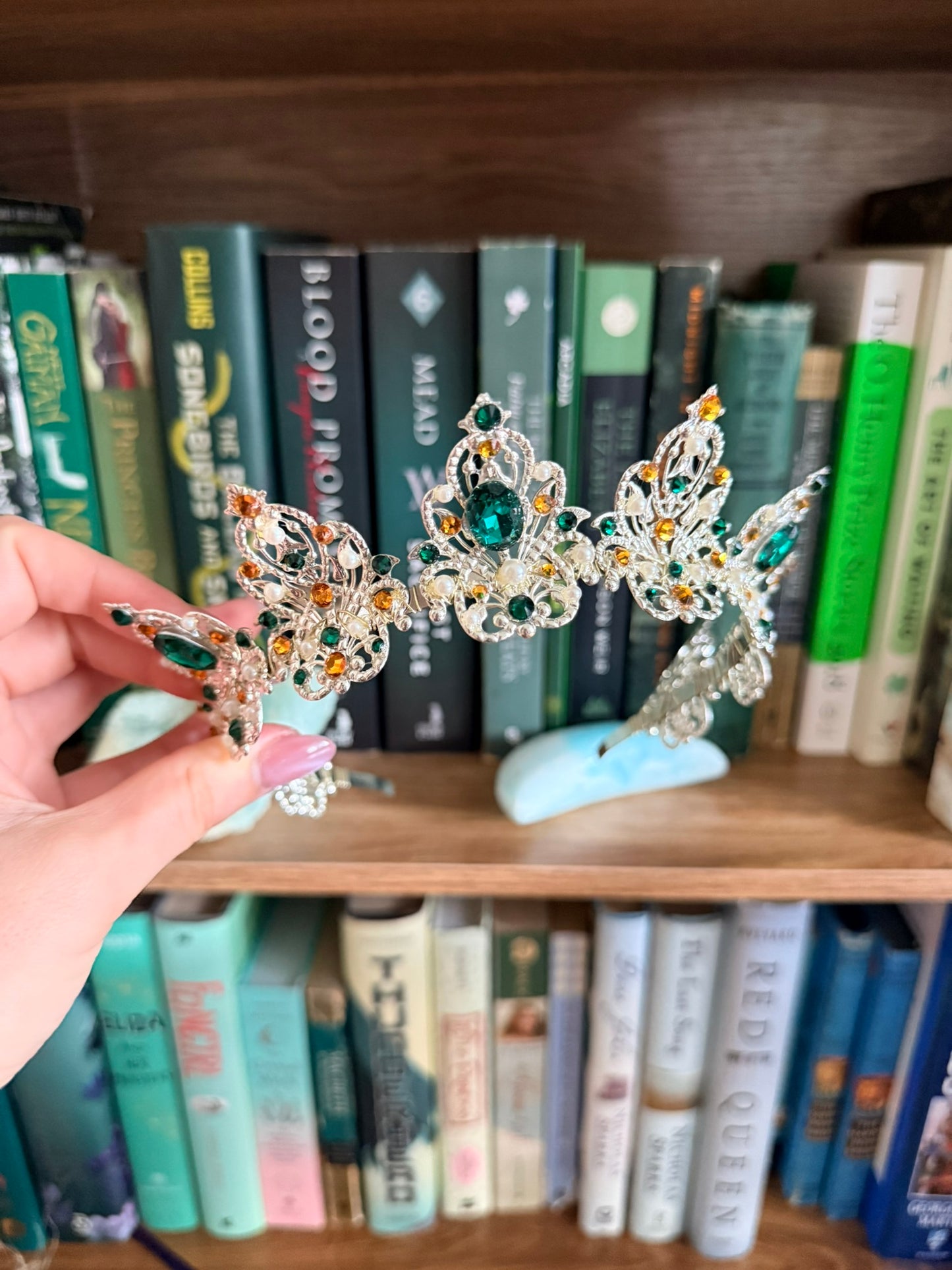 Silver + Green Tiara (Medium)