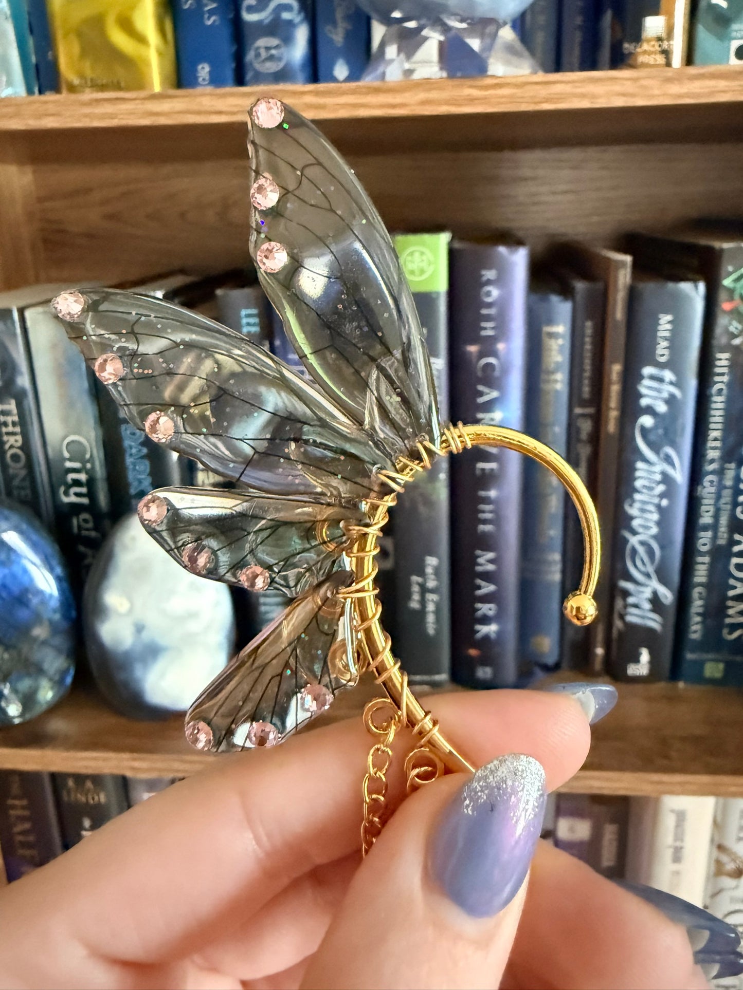 Gold + Brown Dagger Fairy Wing Ear Cuffs