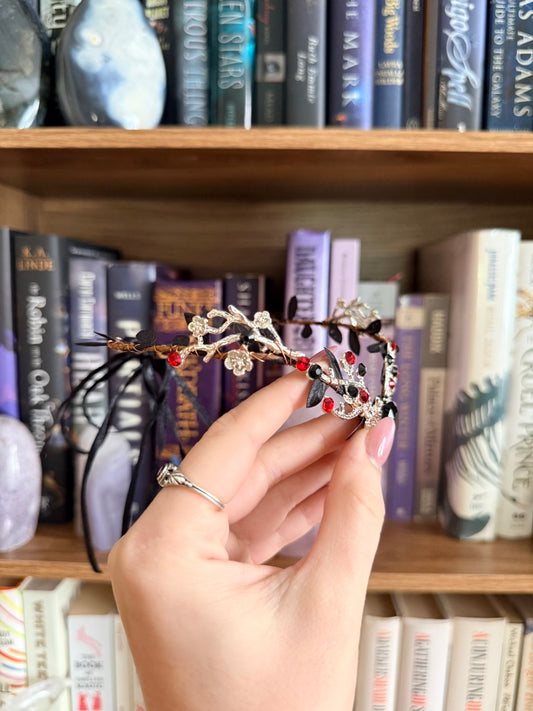 Silver + Black Stag Circlet Tiara (Small)