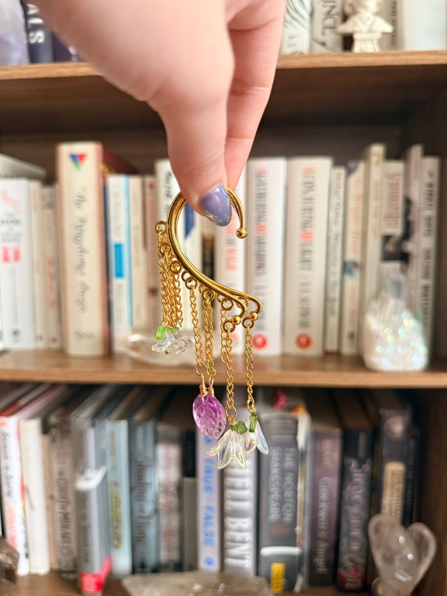 Gold Flower Simple Ear Cuffs