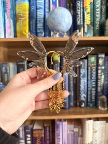 Gold + Brown Dragon Fairy Wing Ear Cuffs