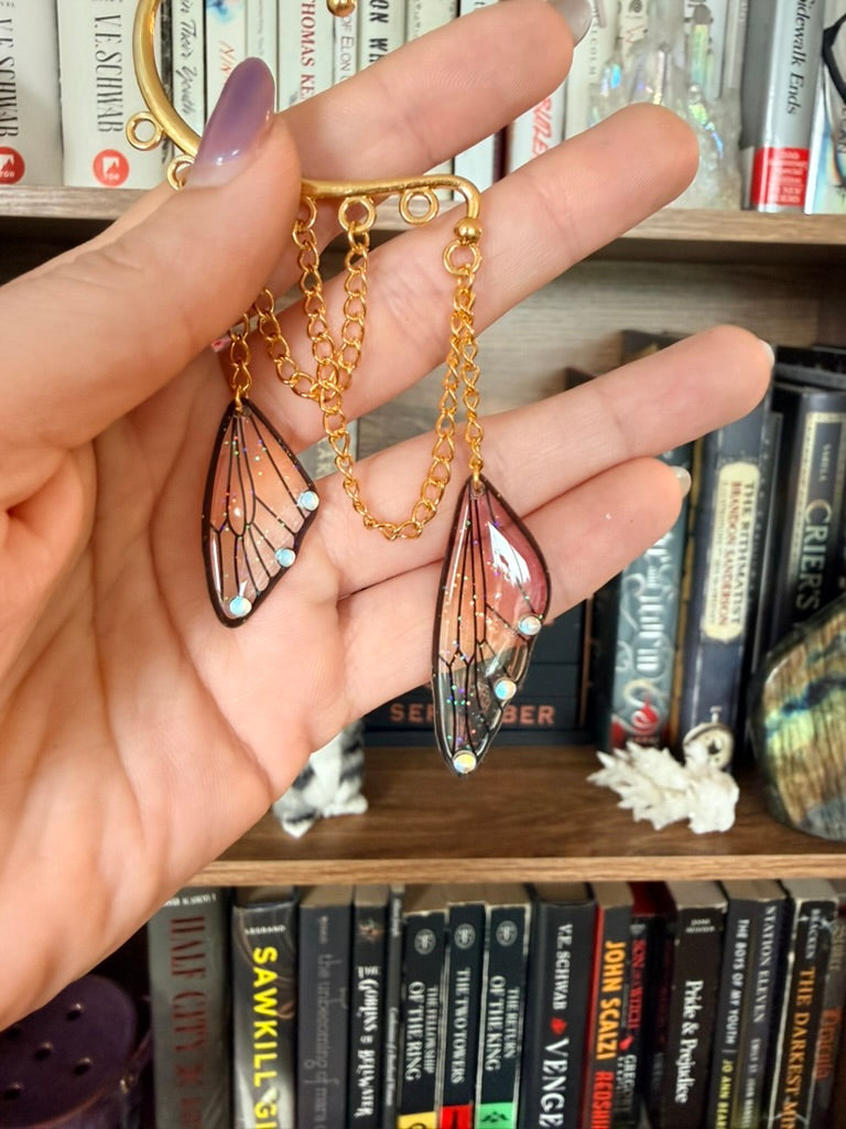 Gold + Sunset Fairy Dangles Ear Cuffs