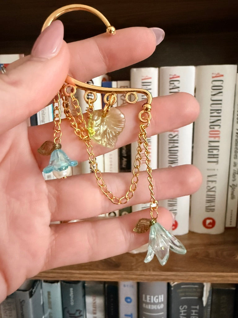 Gold + Blue Fairy Garden Ear Cuffs