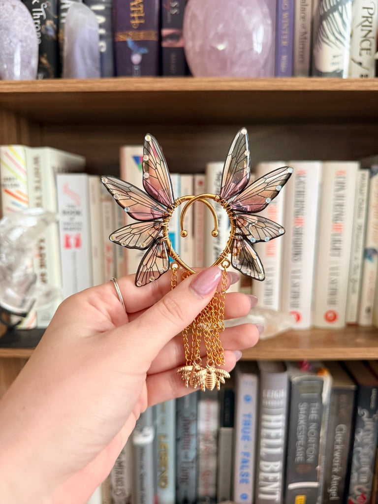 Gold + Sunset Bee Fairy Wing Ear Cuffs