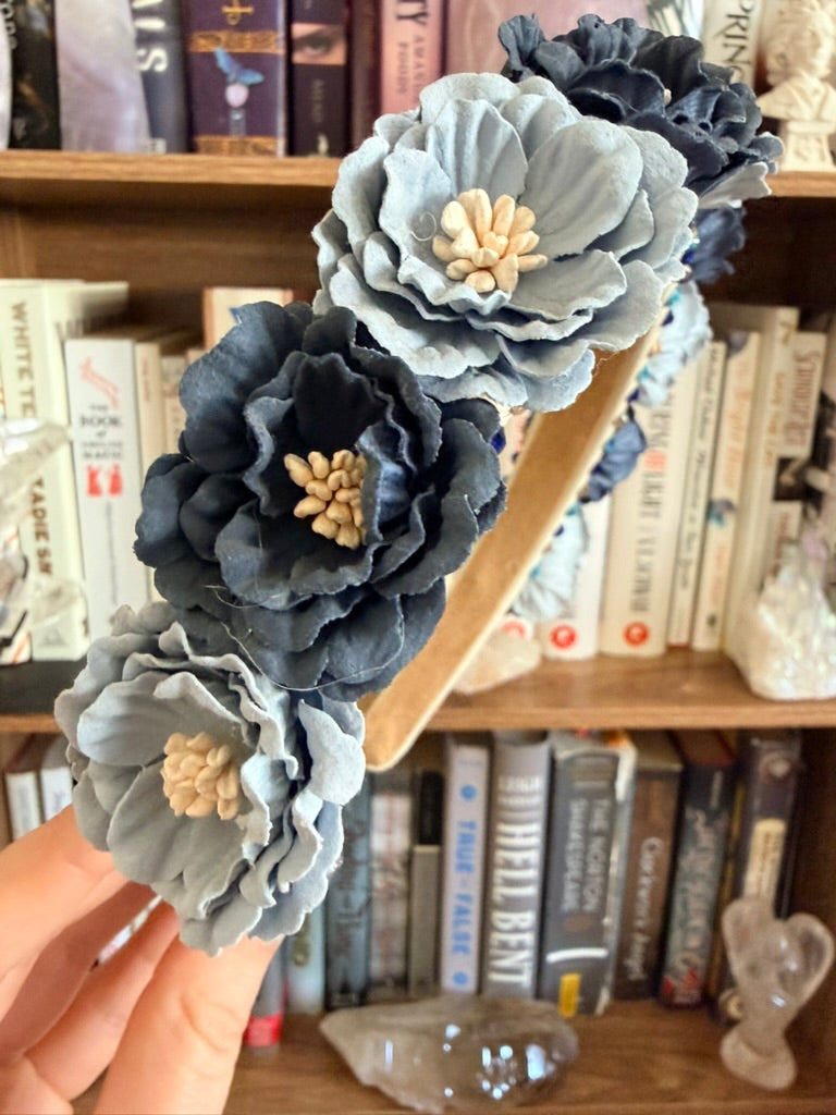 Blue + White Flower Crown