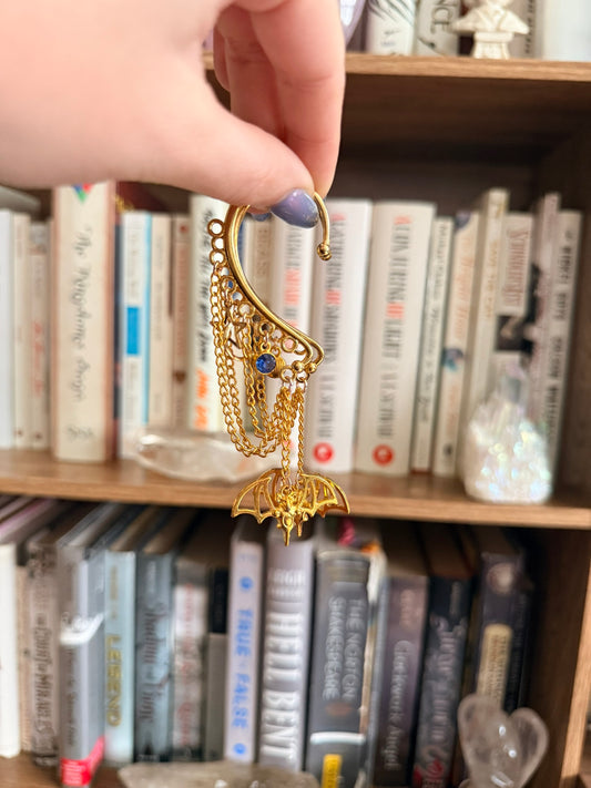 Gold Bat Simple Ear Cuffs