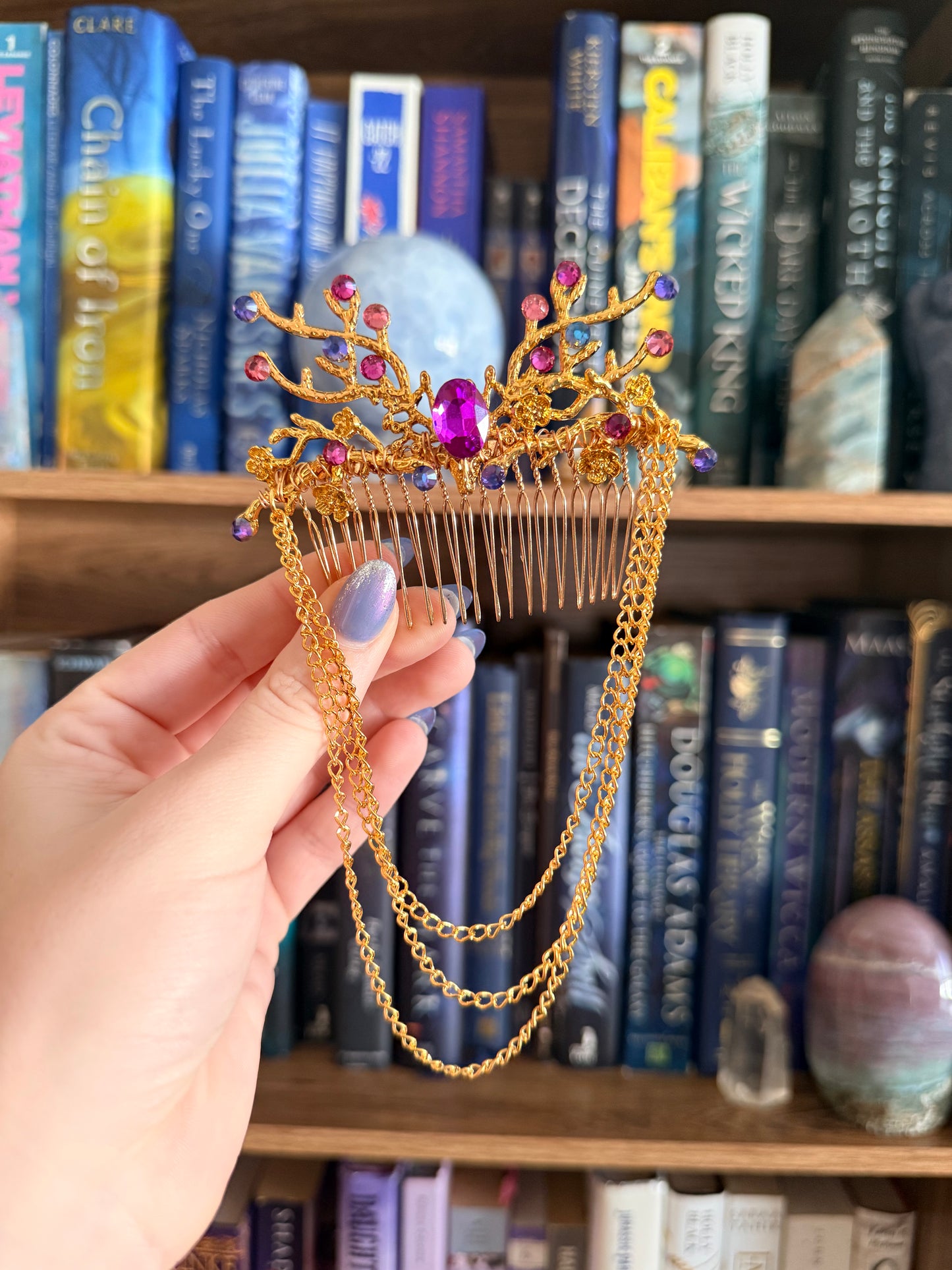 Gold + Purple Stag Hair Comb