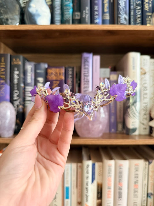 Silver + Purple Stag Circlet Tiara (Large)
