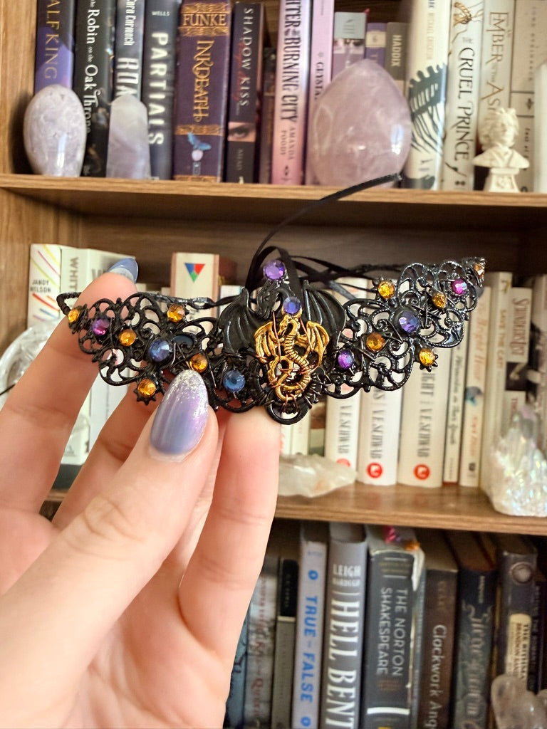 Black + Purple Dragon Circlet Tiara (Small)