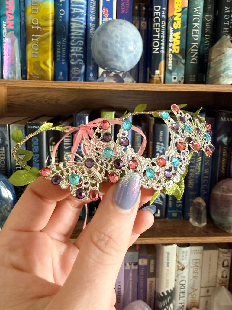 Silver + Bubblegum Moon Circlet Tiara (Small)