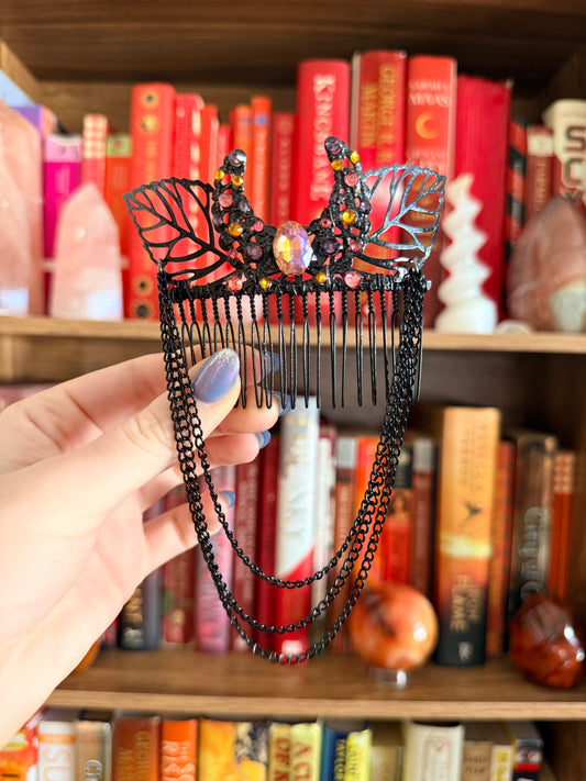 Black + Sunset Moon Hair Comb