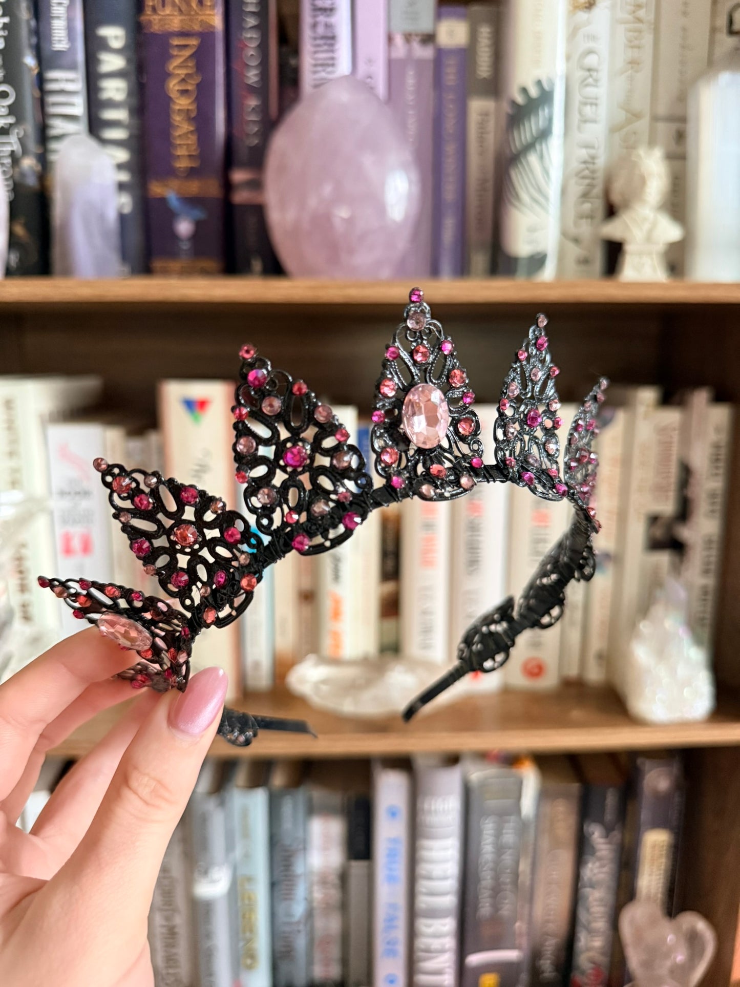 Black + Pink Tiara (Medium)
