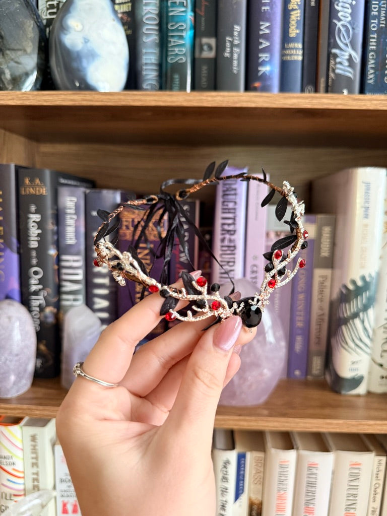 Silver + Black Stag Circlet Tiara (Small)