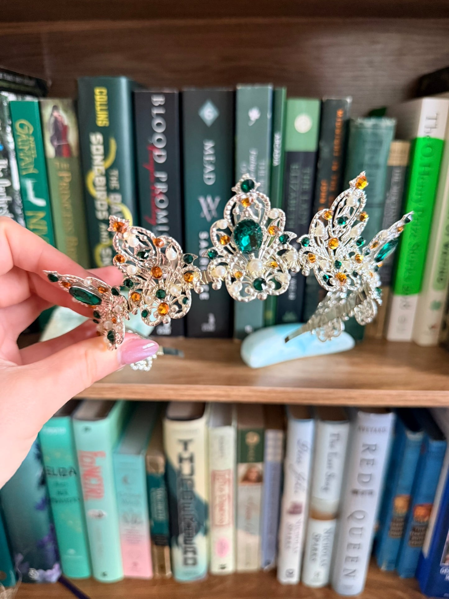 Silver + Green Tiara (Medium)