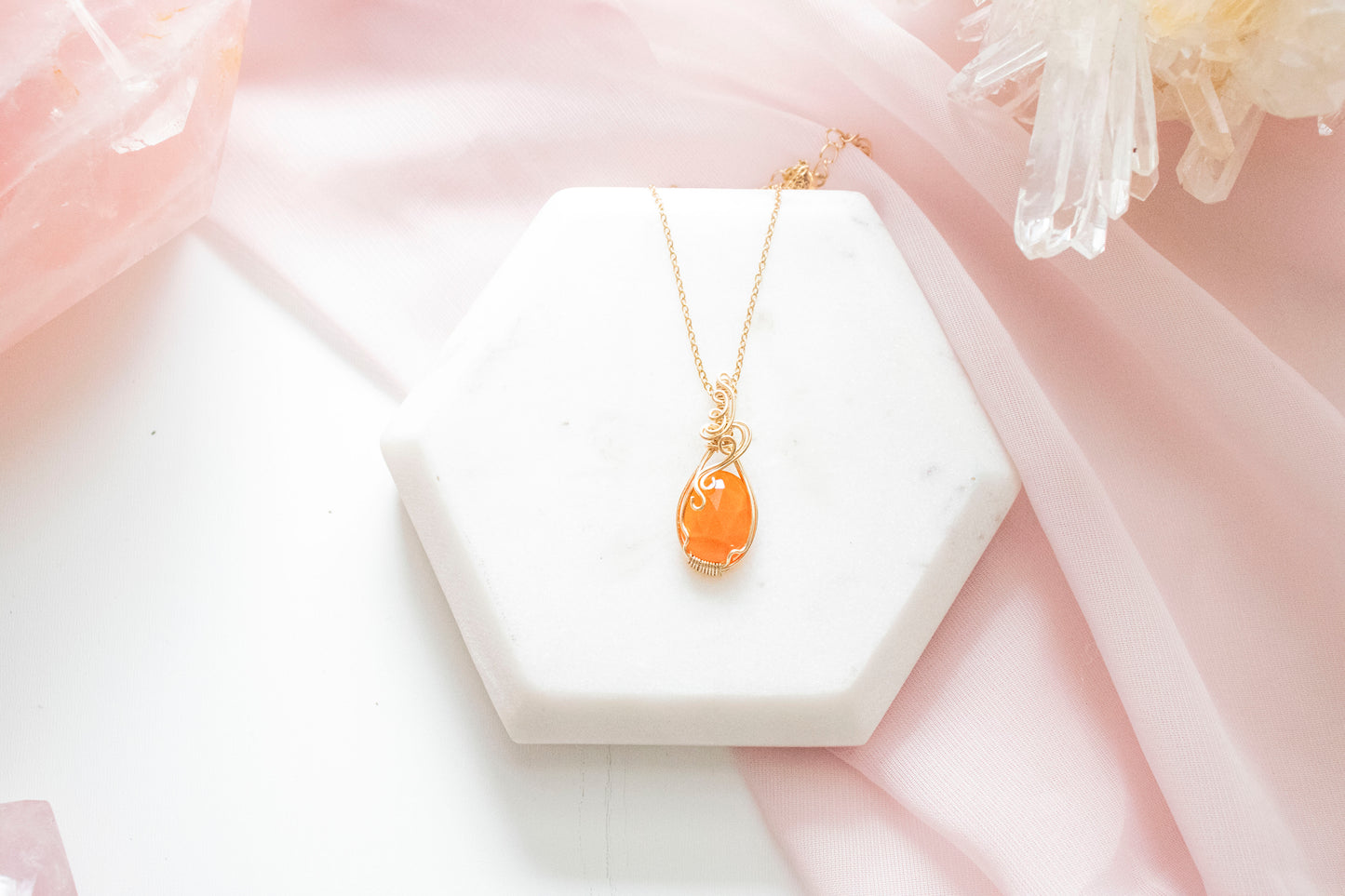 Carnelian Fire Elemental Pendant (14k Gold Fill)