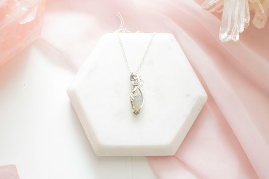 Hecate Mini Gray Moonstone Pendant