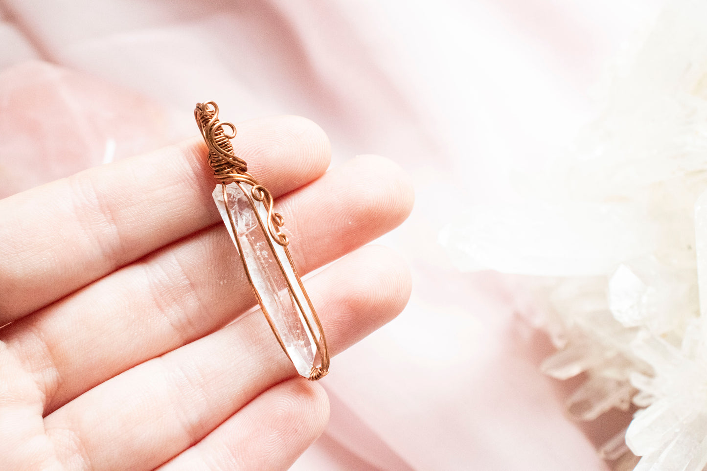 Hecate Lemurian Quartz Pendant in Copper 2