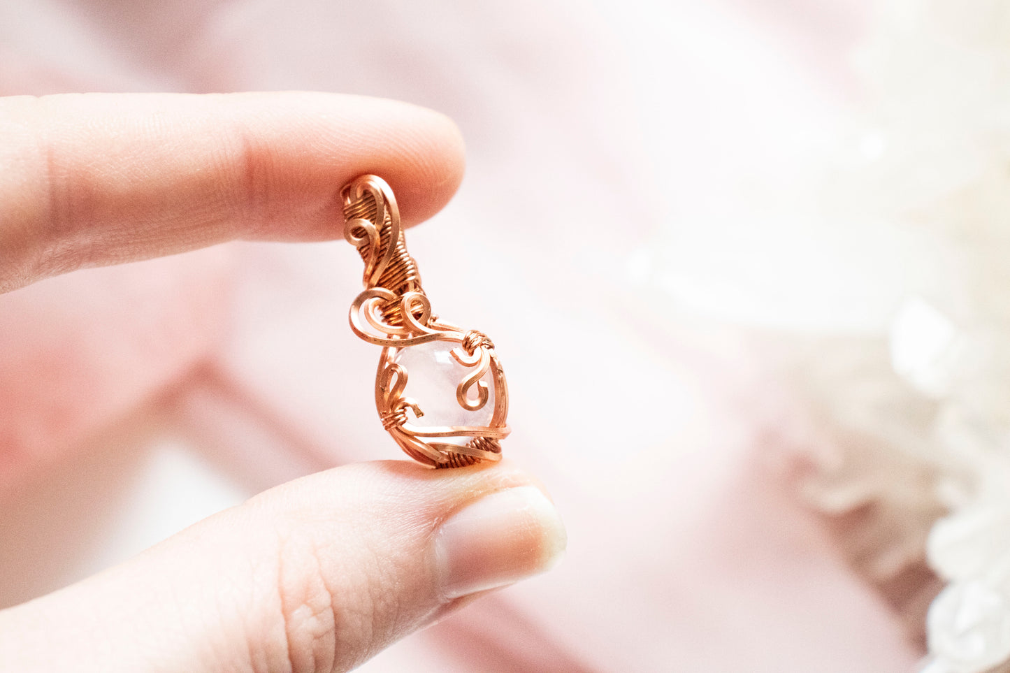 Hecate Mini Moonstone Pendant in Copper