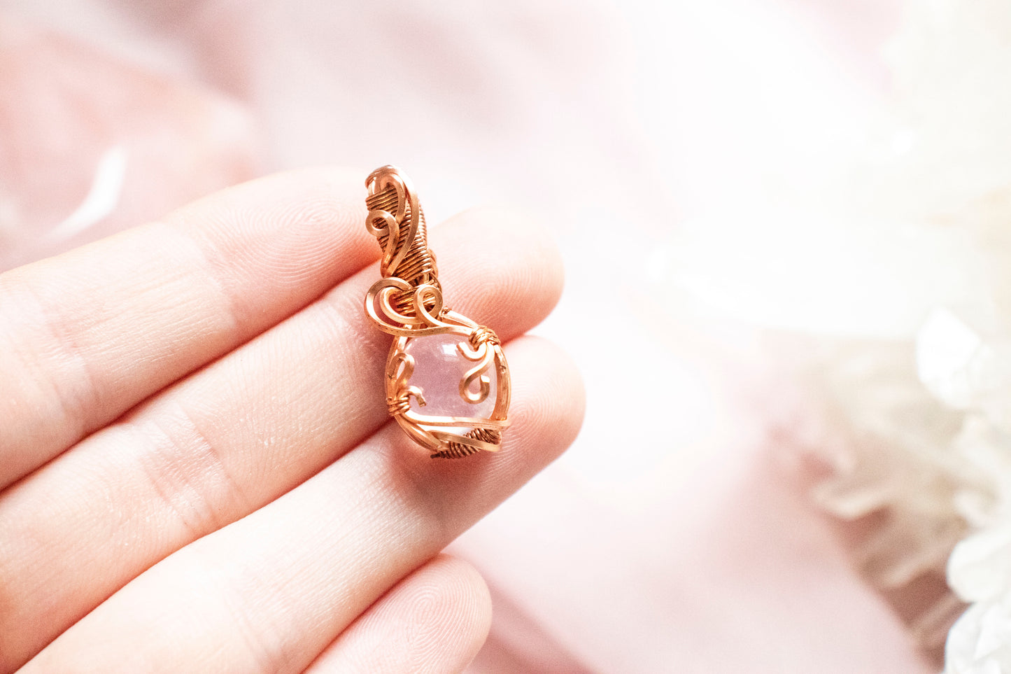 Hecate Mini Moonstone Pendant in Copper