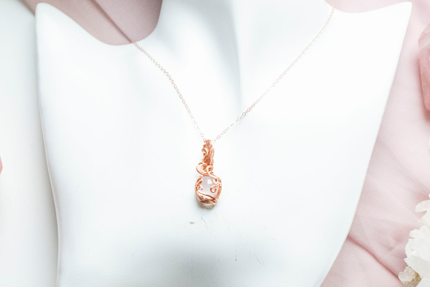 Hecate Mini Moonstone Pendant in Copper