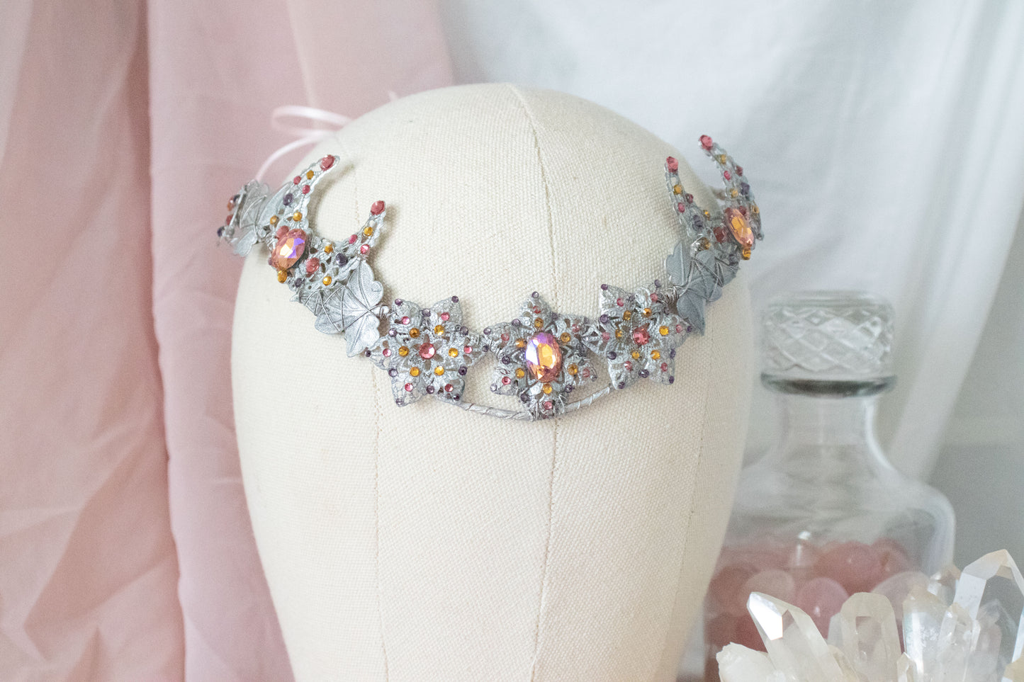 Silver + Sunset Moon Circlet Tiara