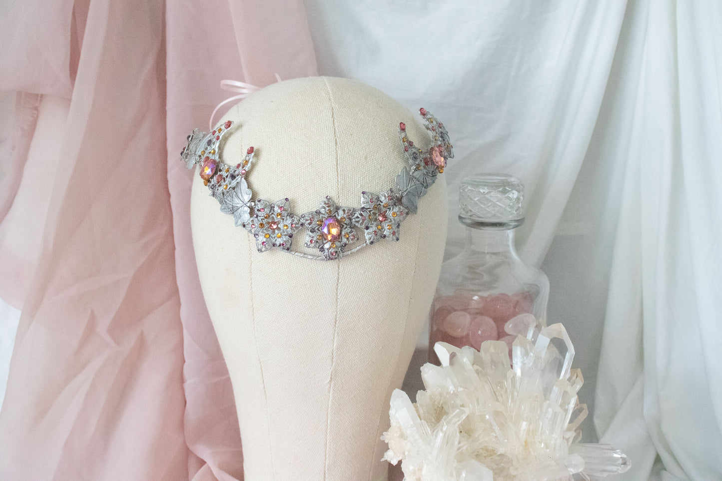 Silver + Sunset Moon Circlet Tiara