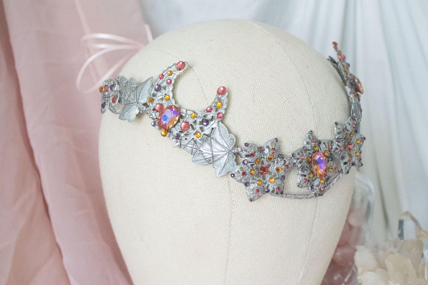 Silver + Sunset Moon Circlet Tiara