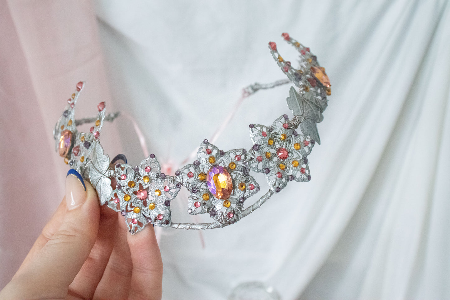 Silver + Sunset Moon Circlet Tiara