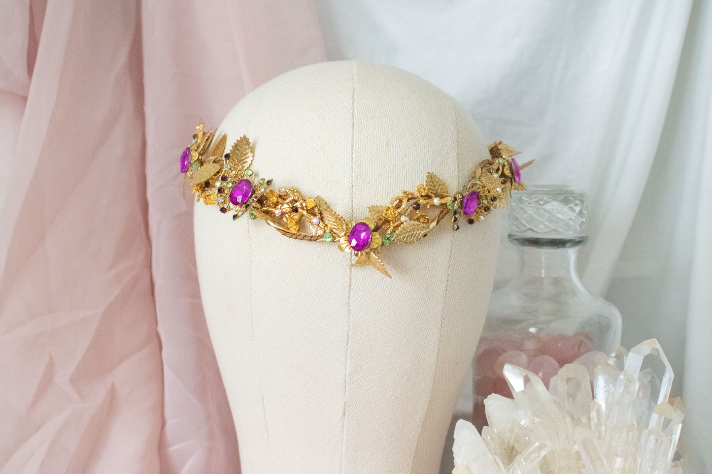 Gold + Purple Butterfly Circlet Tiara