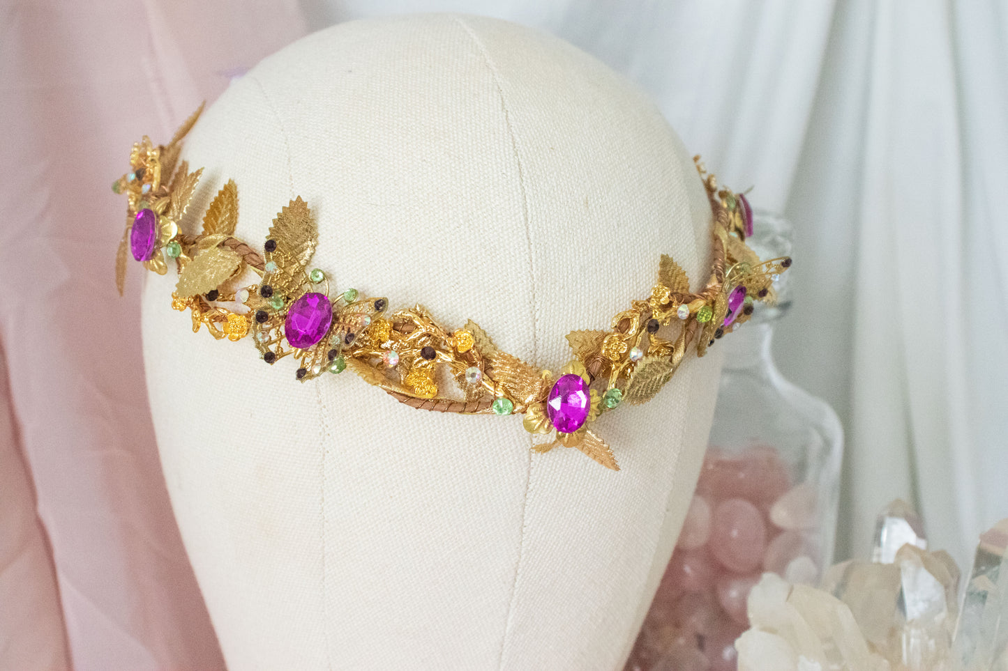 Gold + Purple Butterfly Circlet Tiara