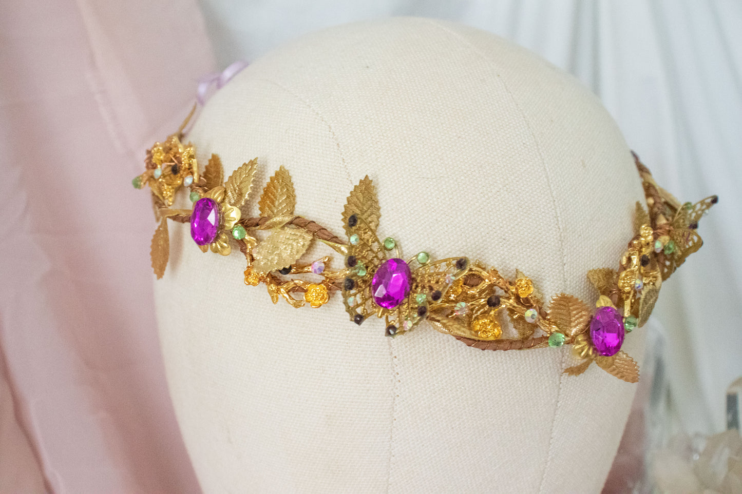 Gold + Purple Butterfly Circlet Tiara