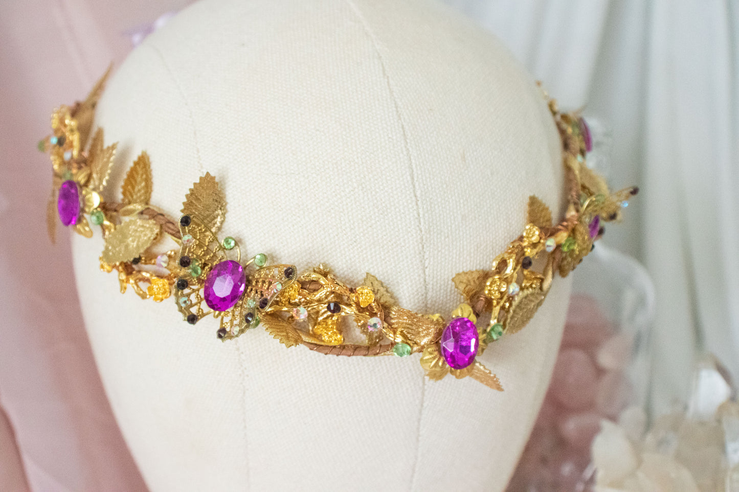 Gold + Purple Butterfly Circlet Tiara