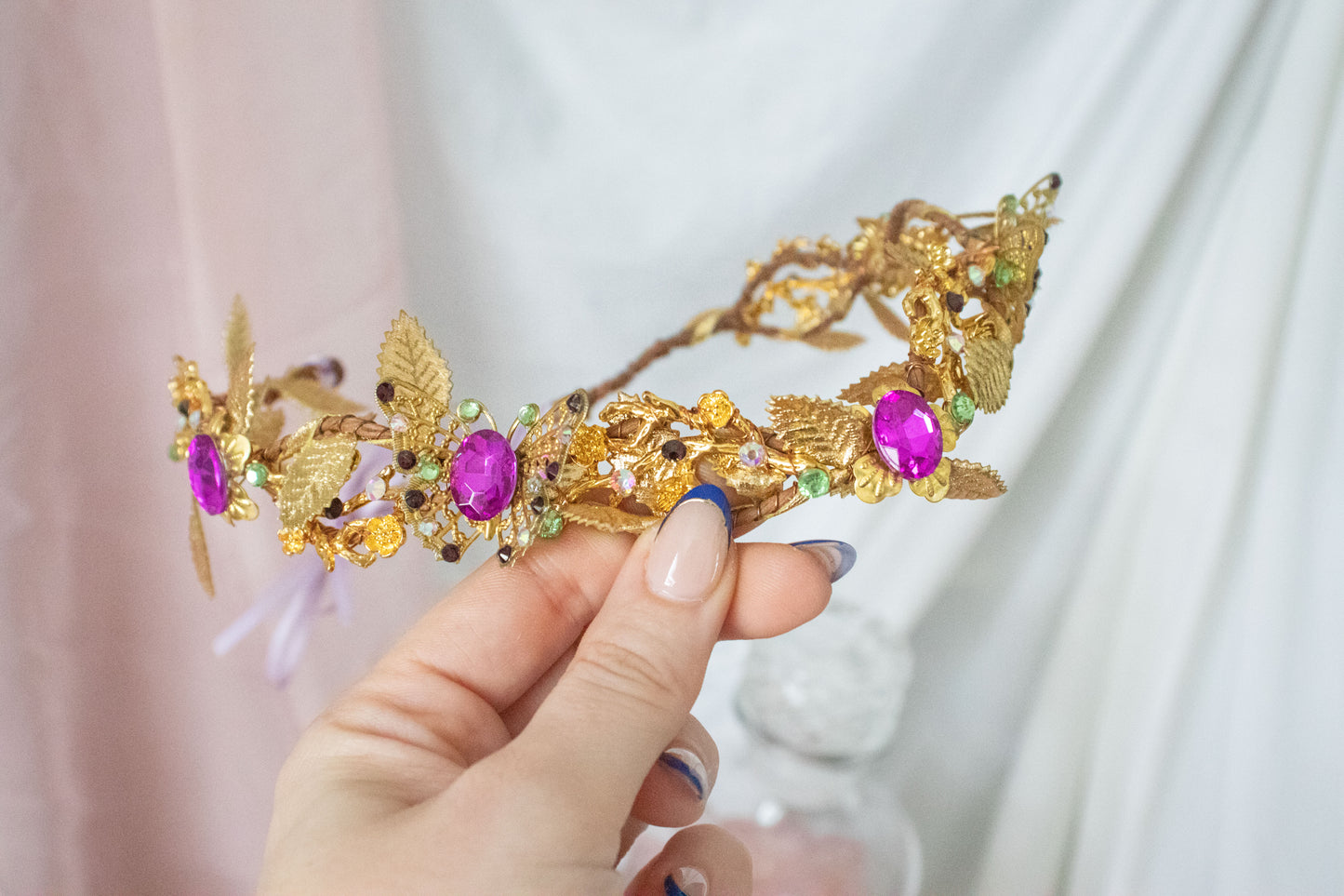 Gold + Purple Butterfly Circlet Tiara