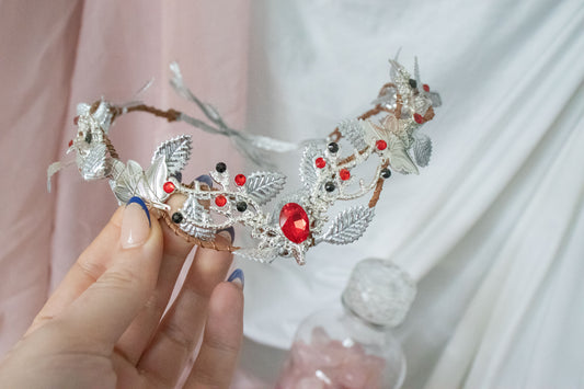 *MADE TO ORDER* Silver + Red Stag Circlet Tiara