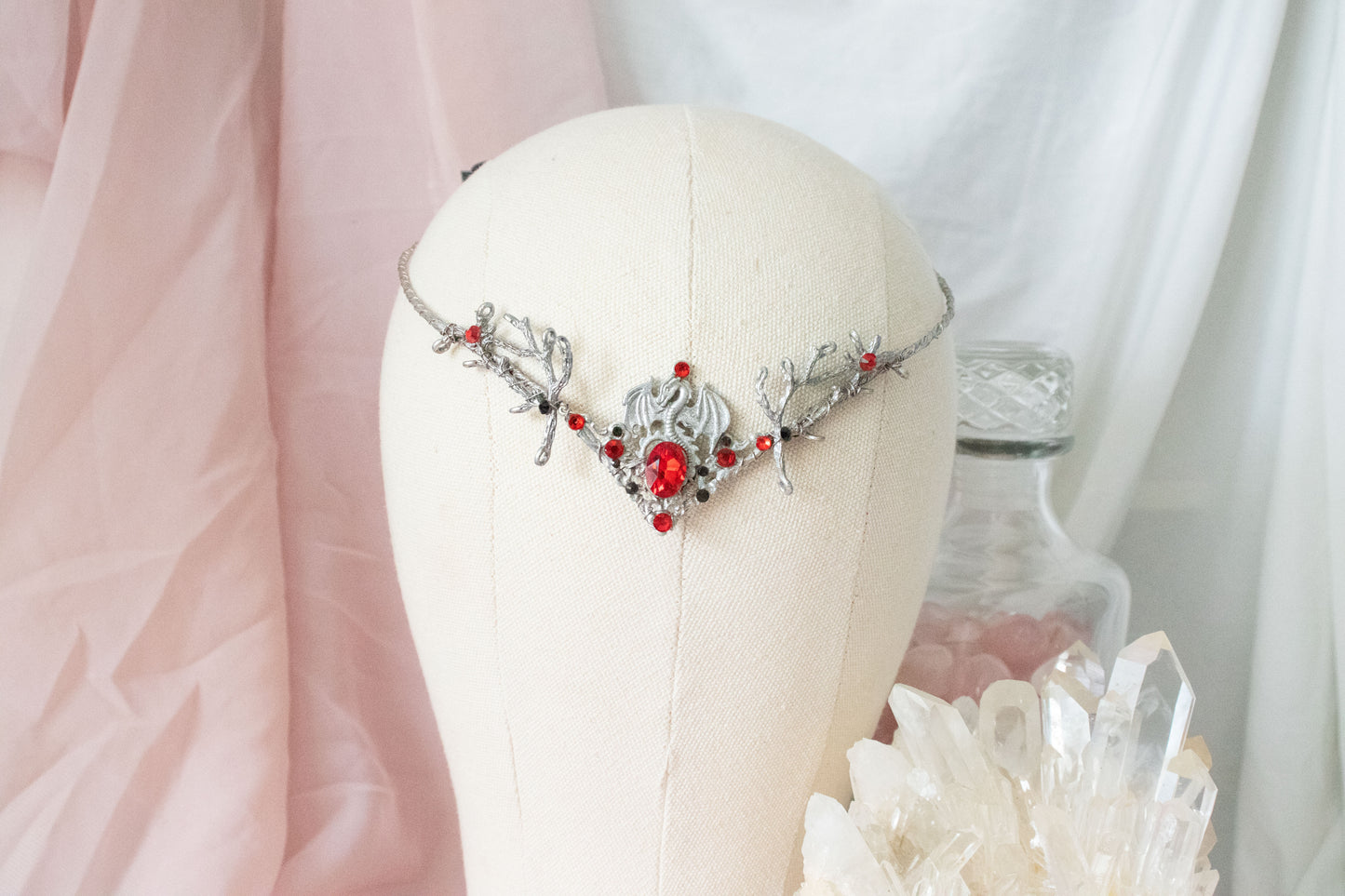 Silver + Red Dragon Simple Circlet Tiara