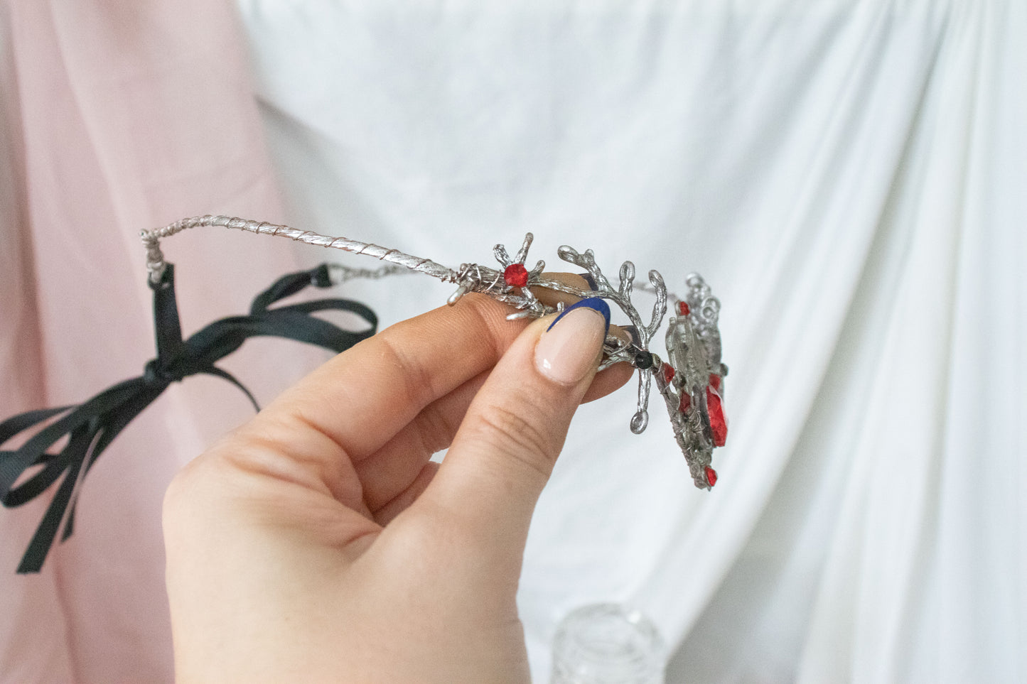 Silver + Red Dragon Simple Circlet Tiara