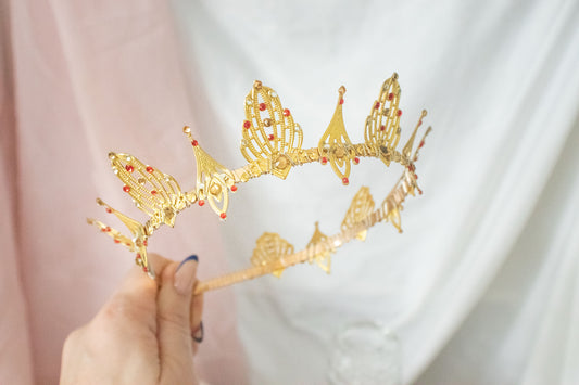 Gold + Red Small Tiara