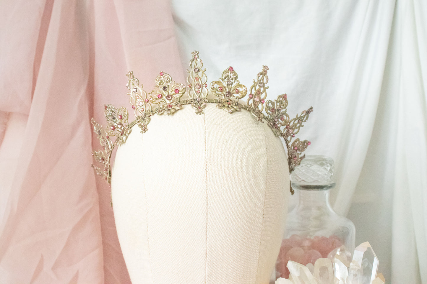 Gold + Pink Medium Tiara