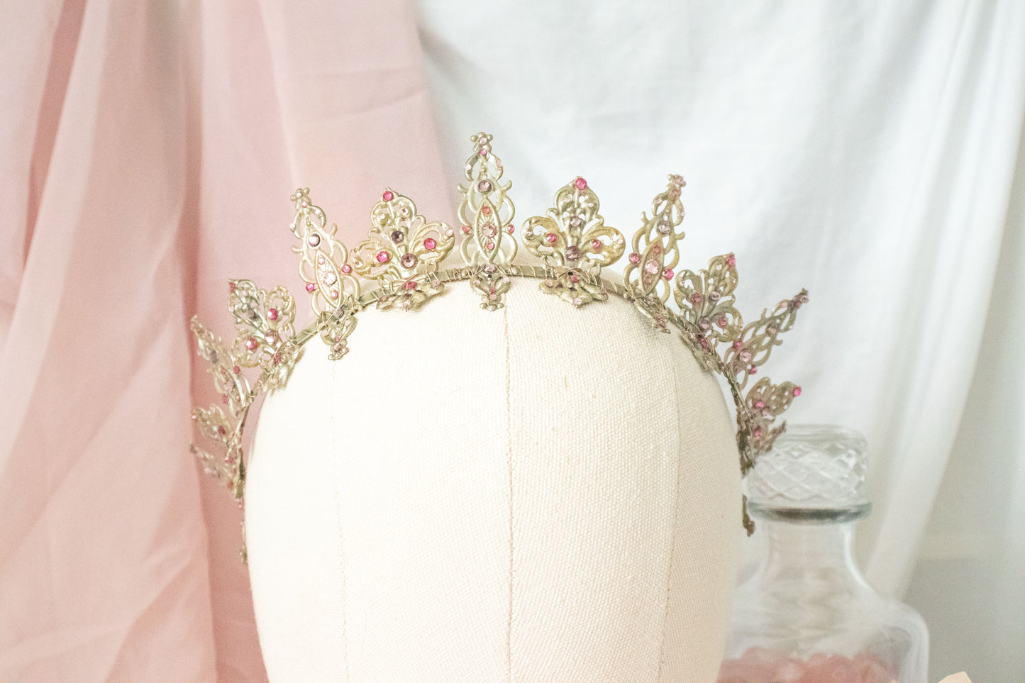 Gold + Pink Medium Tiara