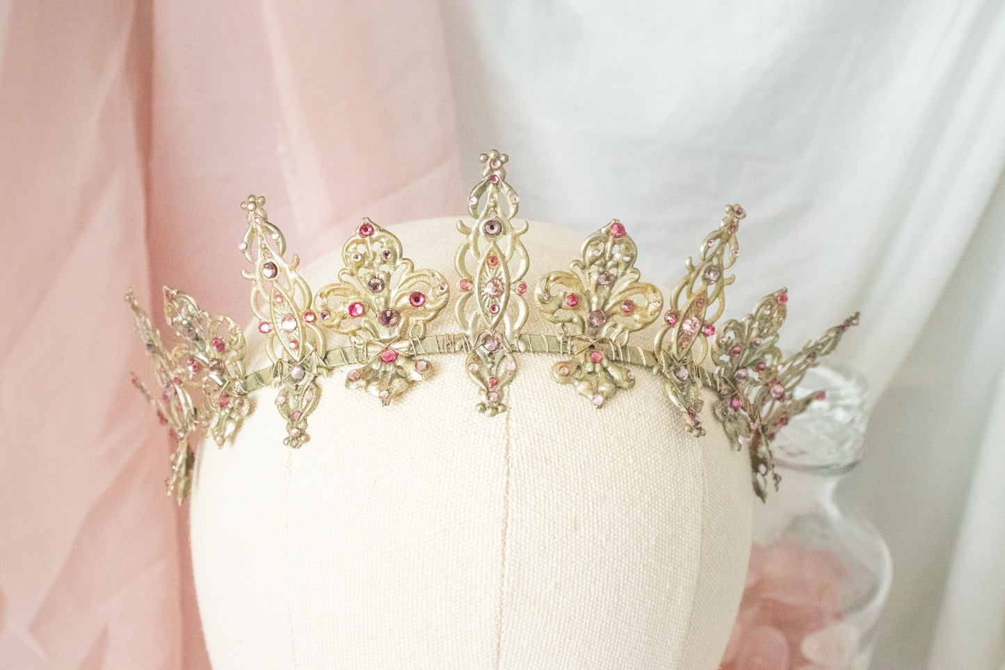 Gold + Pink Medium Tiara