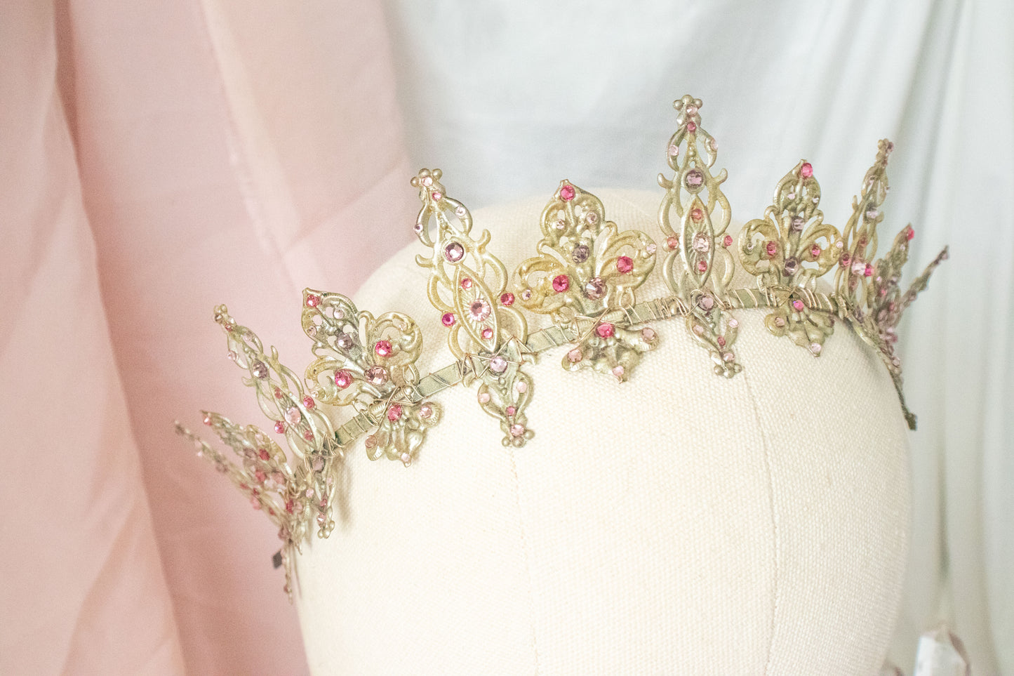 Gold + Pink Medium Tiara