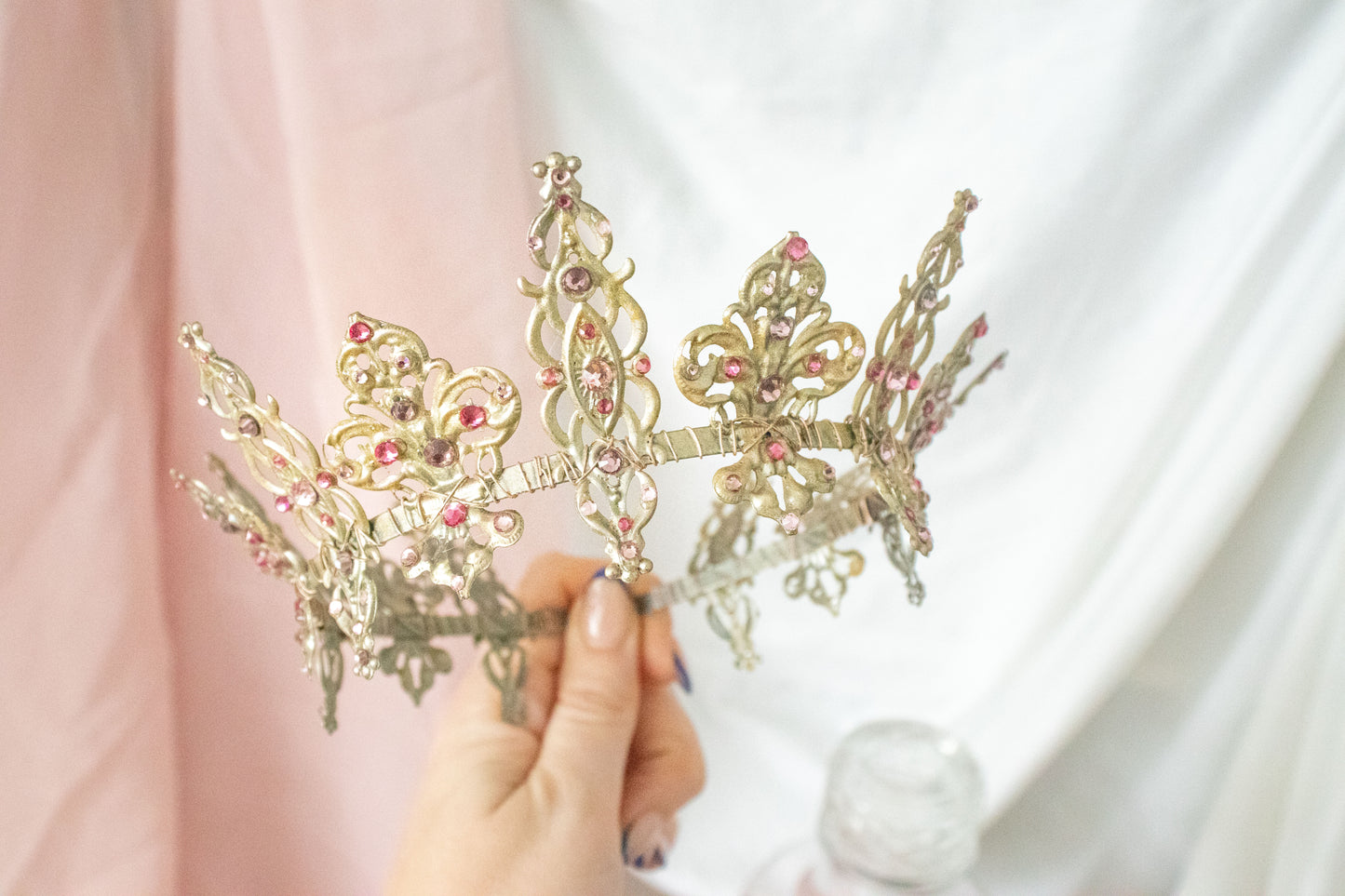 Gold + Pink Medium Tiara